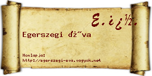 Egerszegi Éva névjegykártya